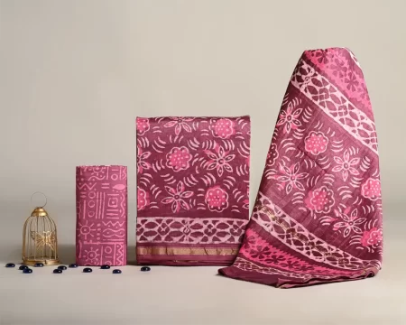 Elegant Hand Block Print Chanderi Silk Suit Set